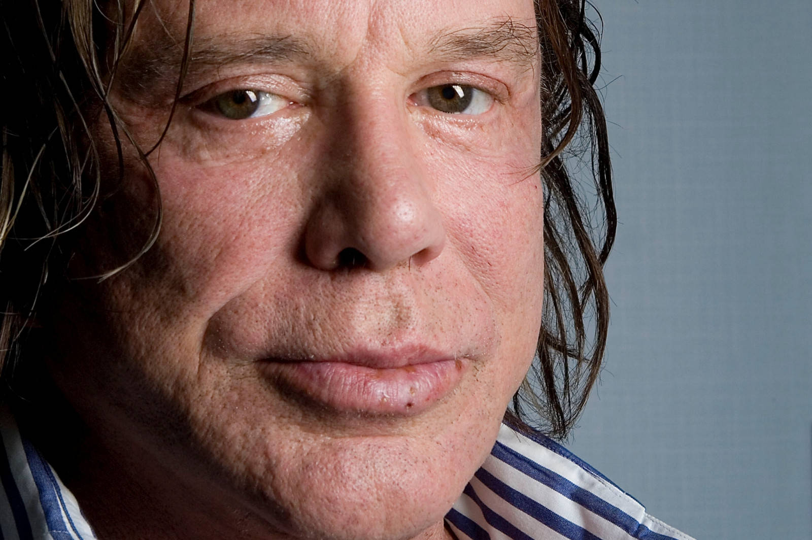 Retired Boxer Mickey Rourke Close Up Shot Wallpaper