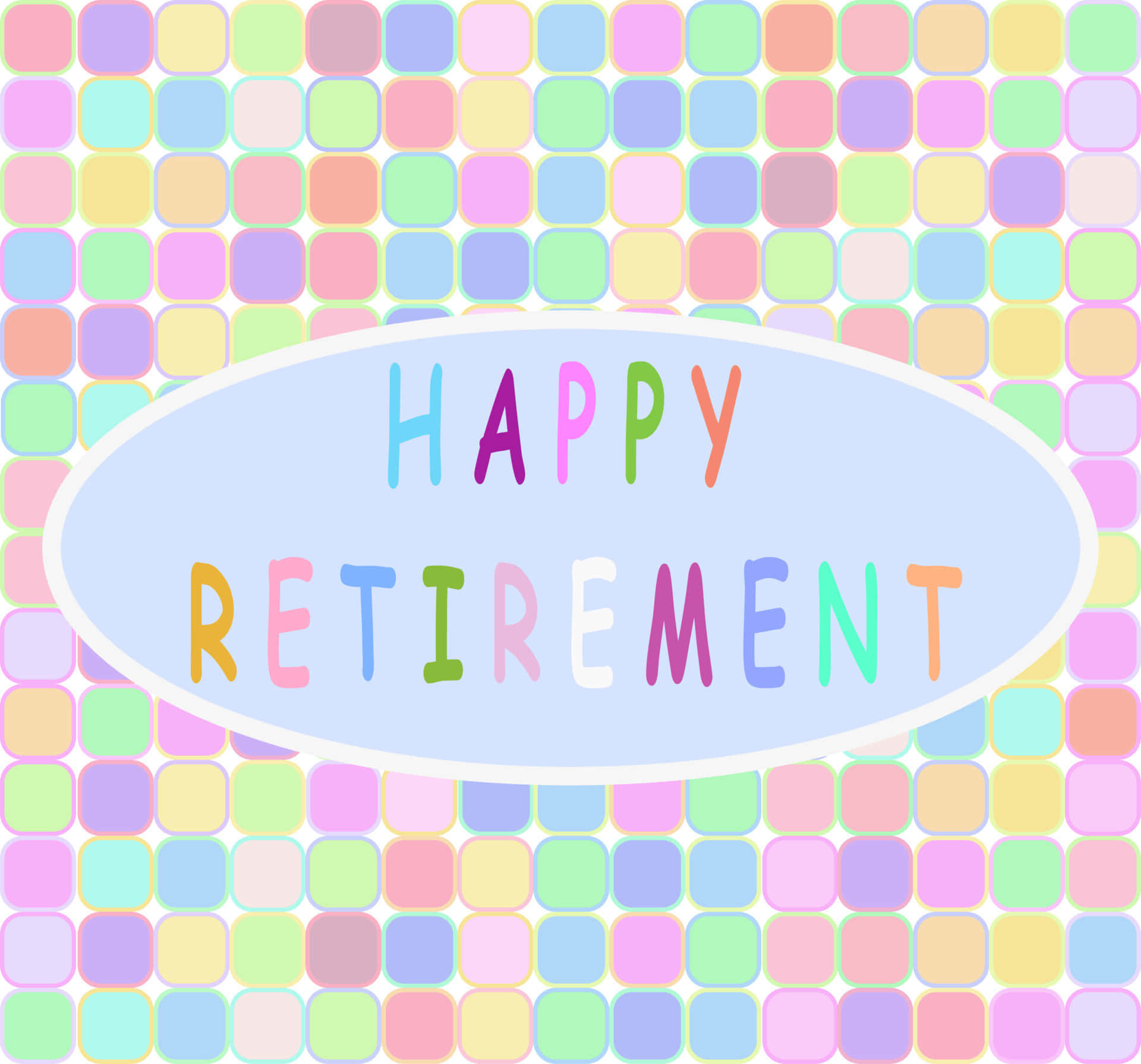 Happy Retirement Greeting Card With Colorful Dots On A Background