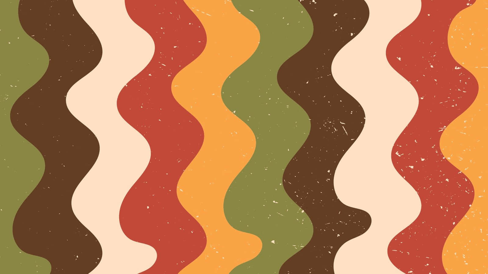 En farverig bølget mønster med grøn, brun og orange farver