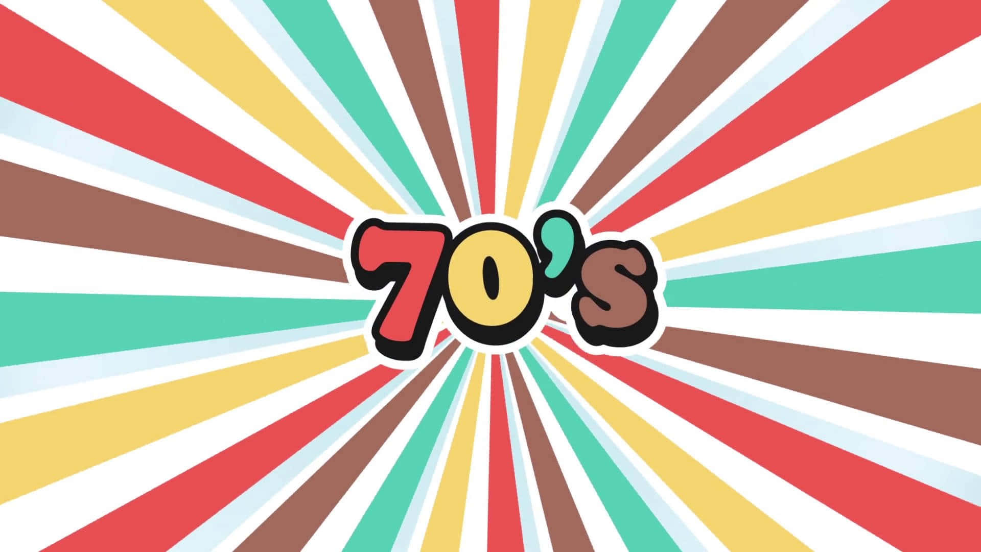 Den 70's - et farverigt strikket baggrund med ordet 70's