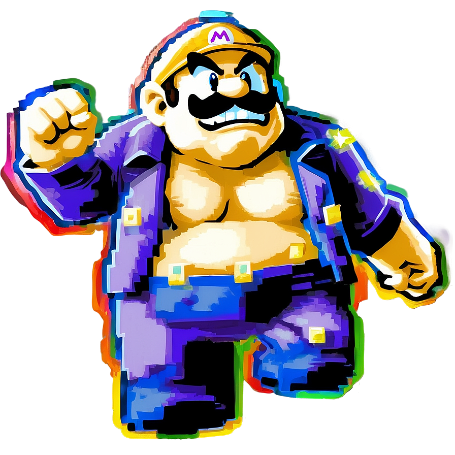 Retro 8-bit Wario Png 05242024 PNG