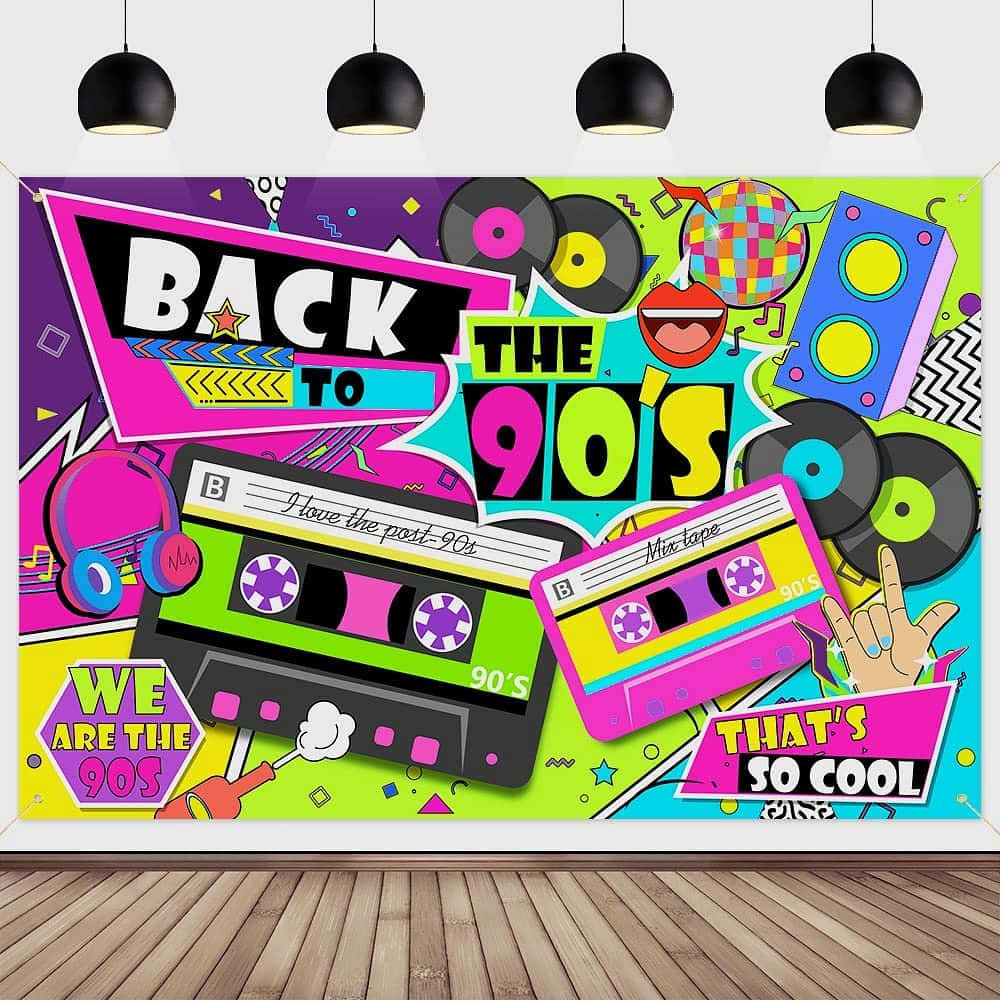 Retro 90s  Take a trip back to the nineties with this classic throwback background