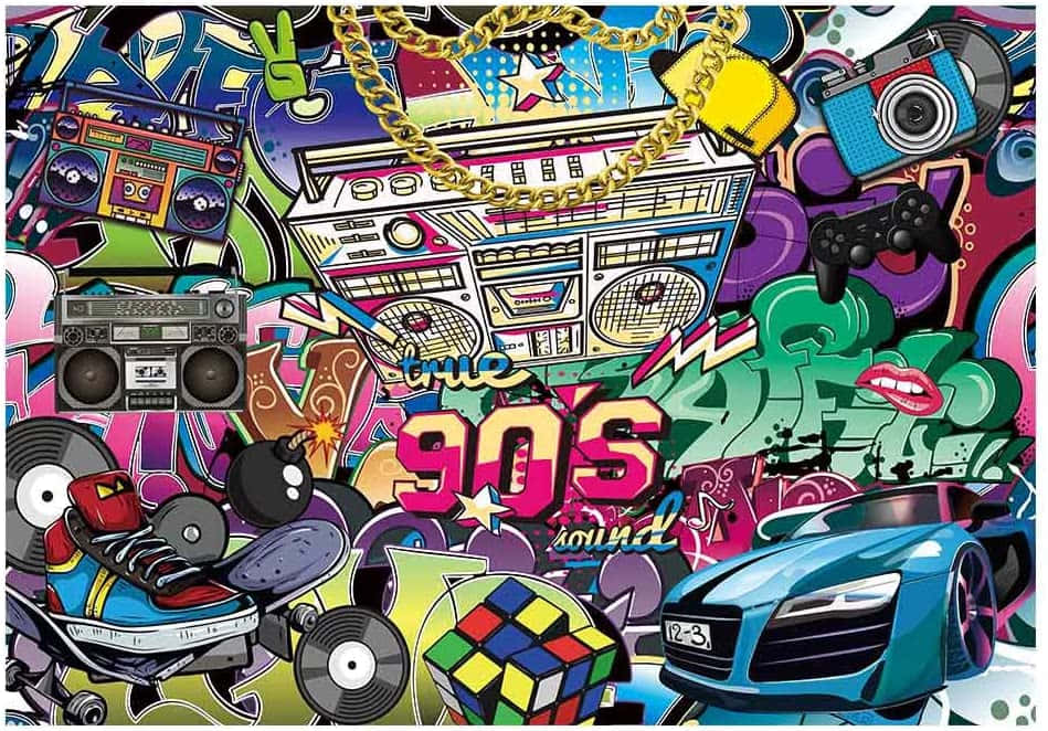 "Take a step back in time with this nostalgic Retro 90s background"