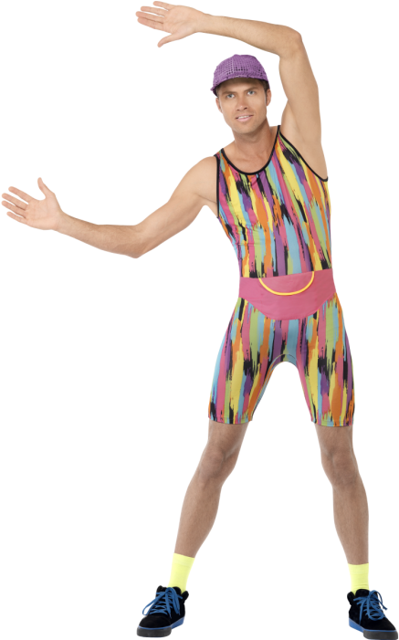 Retro Aerobics Instructor Pose PNG