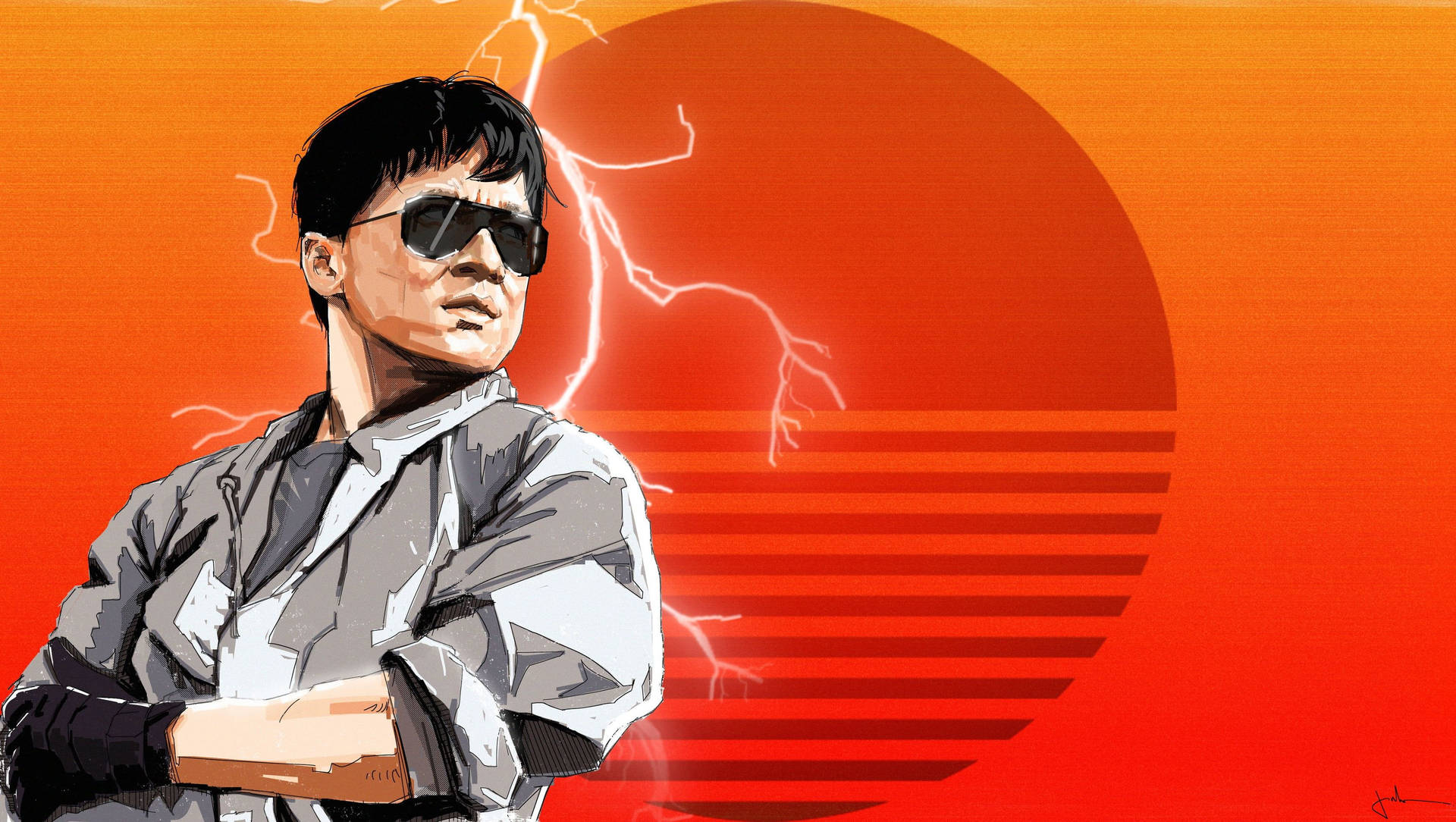 Estiloretro Estético De Jackie Chan. Fondo de pantalla