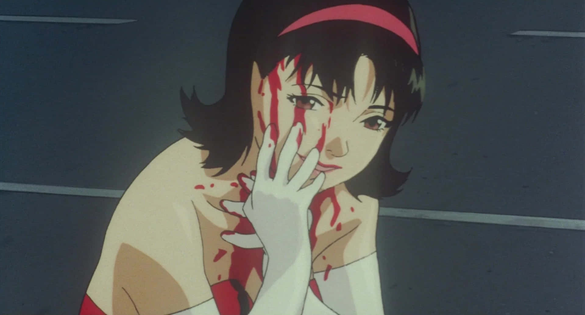 Retro Anime Character Bloodied Hand Wallpaper