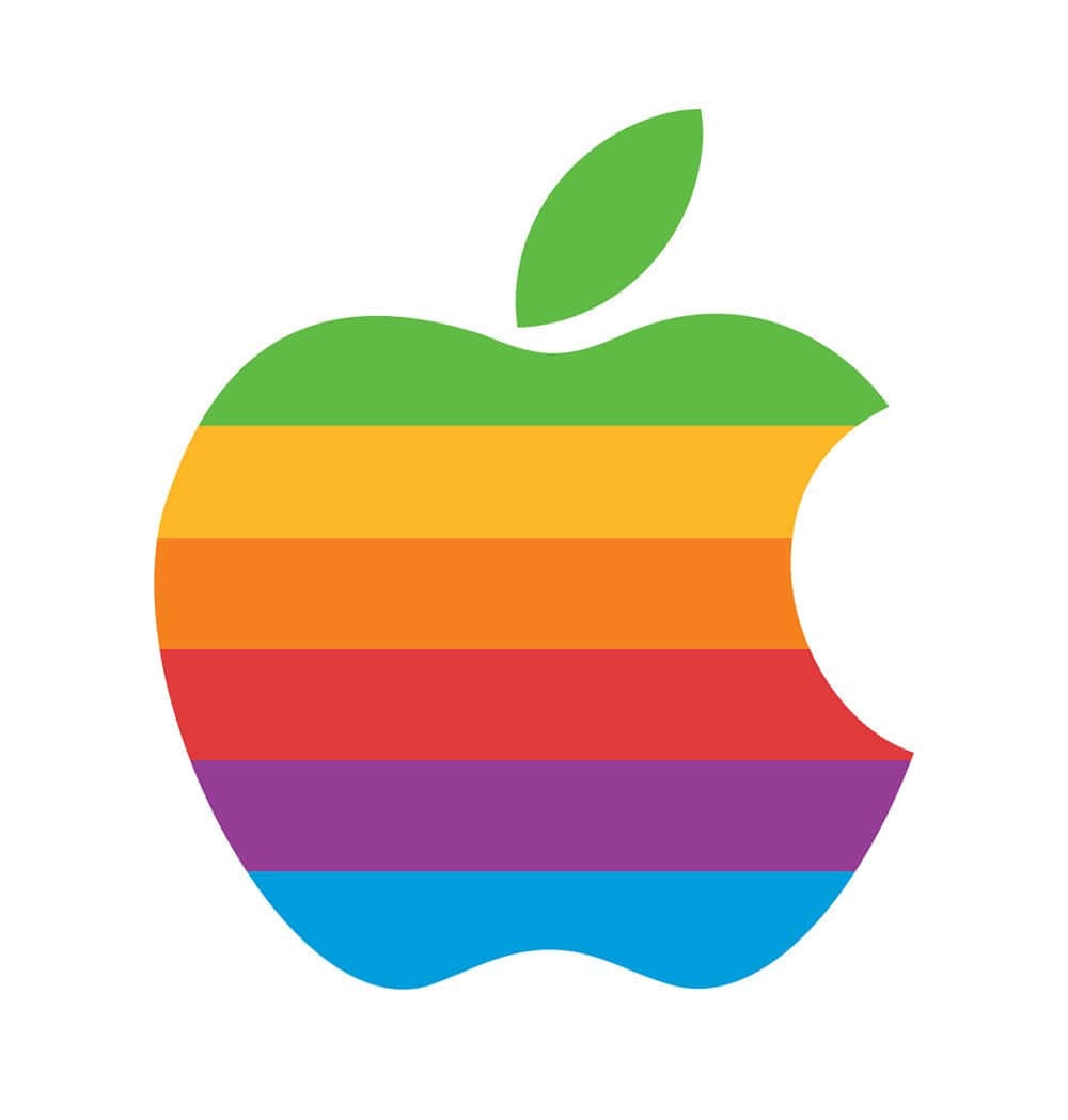 Æblelogo - et farverigt logo med en regnbuestripe Wallpaper
