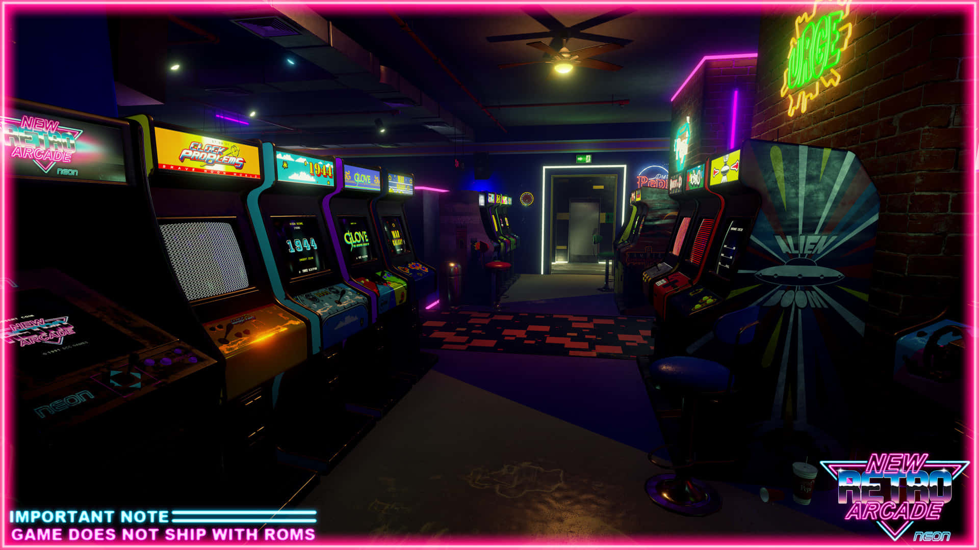 Retro Arcade Neon Glow Wallpaper