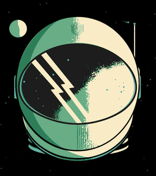 Retro Astronaut Helmet Vector Art PNG