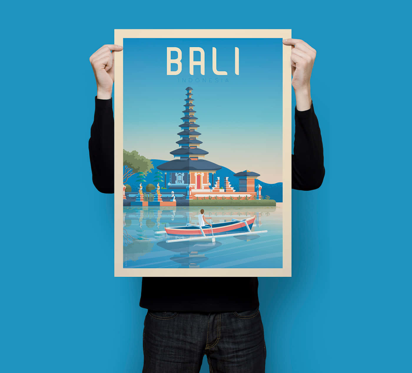 Retro Bali Travel Poster Wallpaper