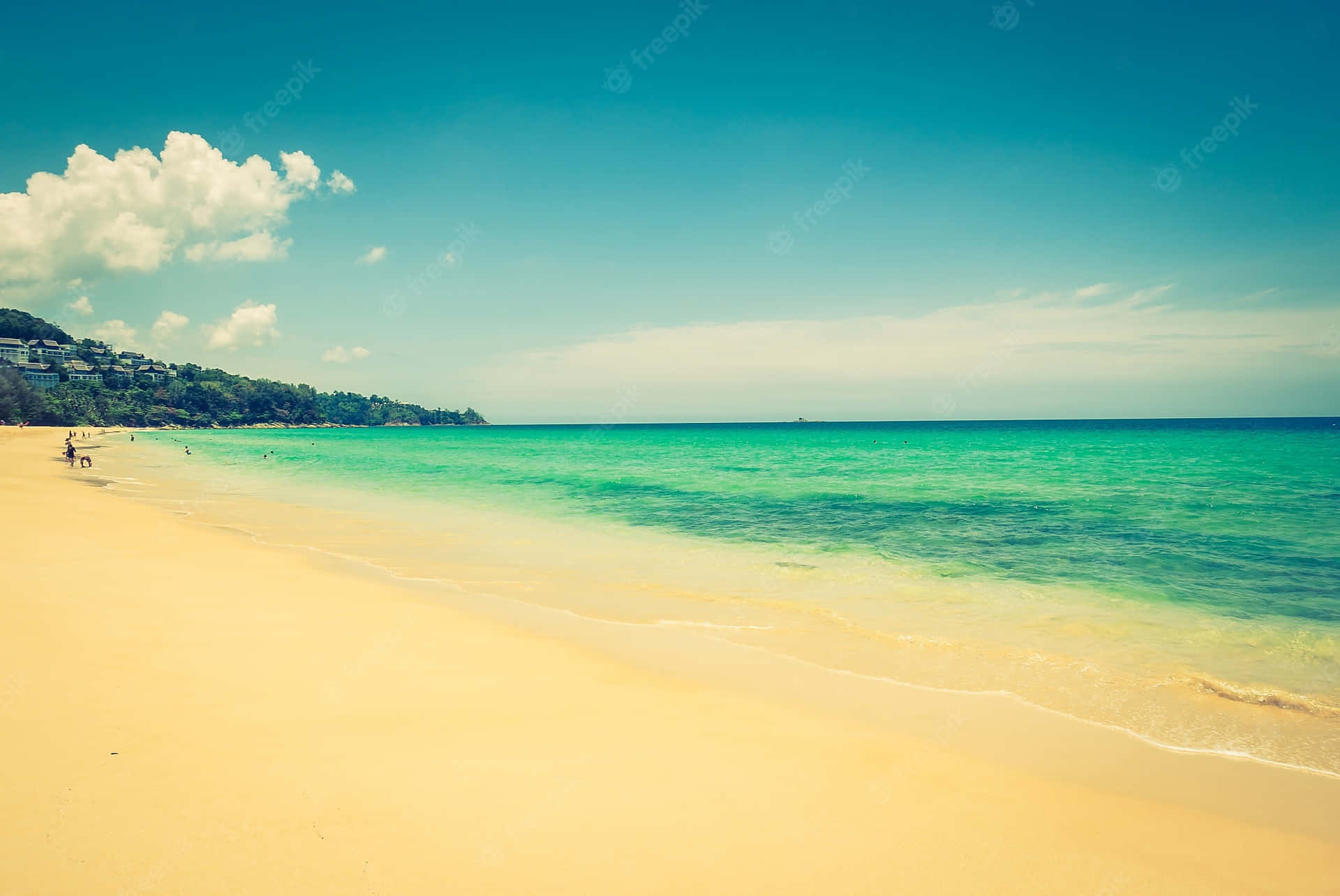 Iniziamoun Viaggio Indimenticabile Verso La Spiaggia Retrò! Sfondo