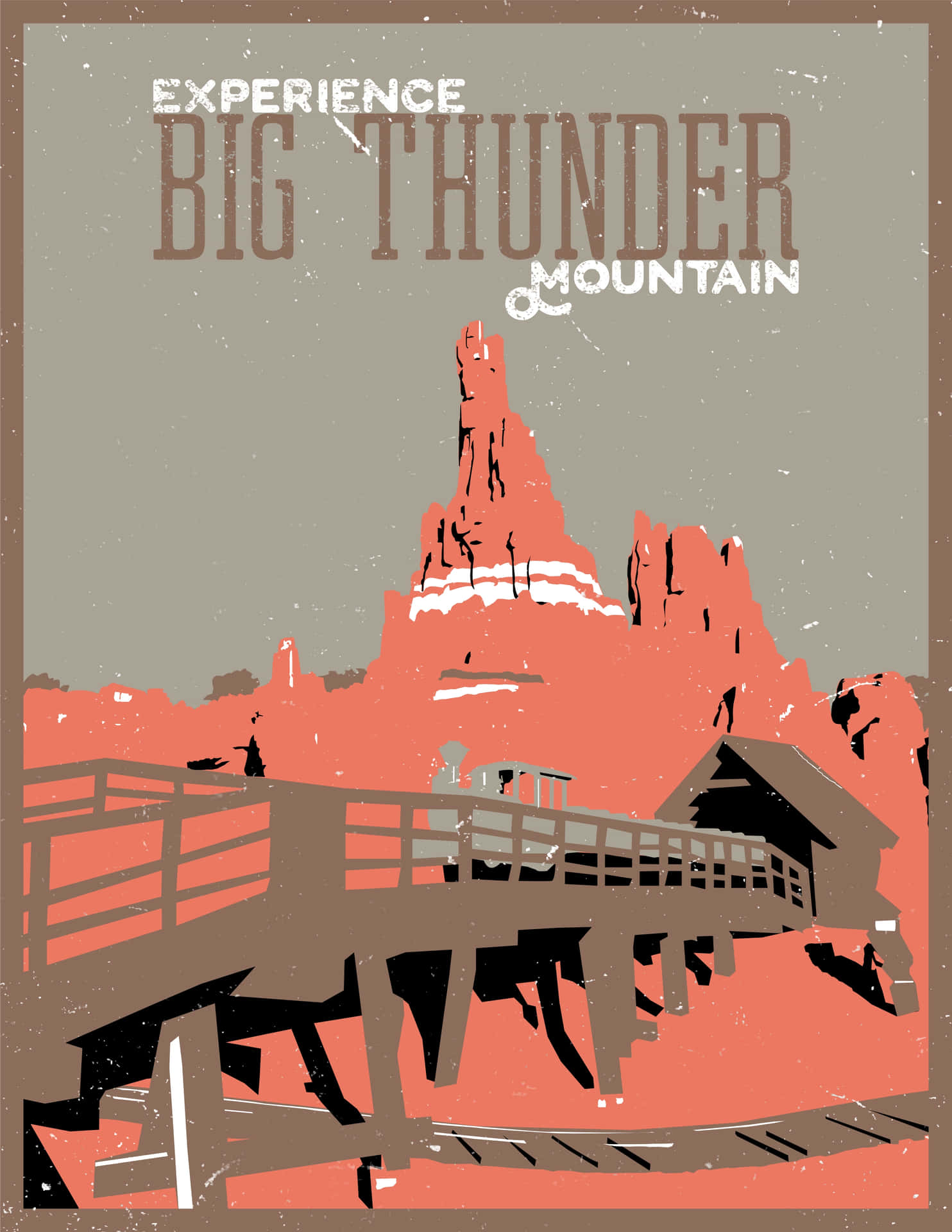 Retro Big Thunder Mountain Travel Poster Wallpaper