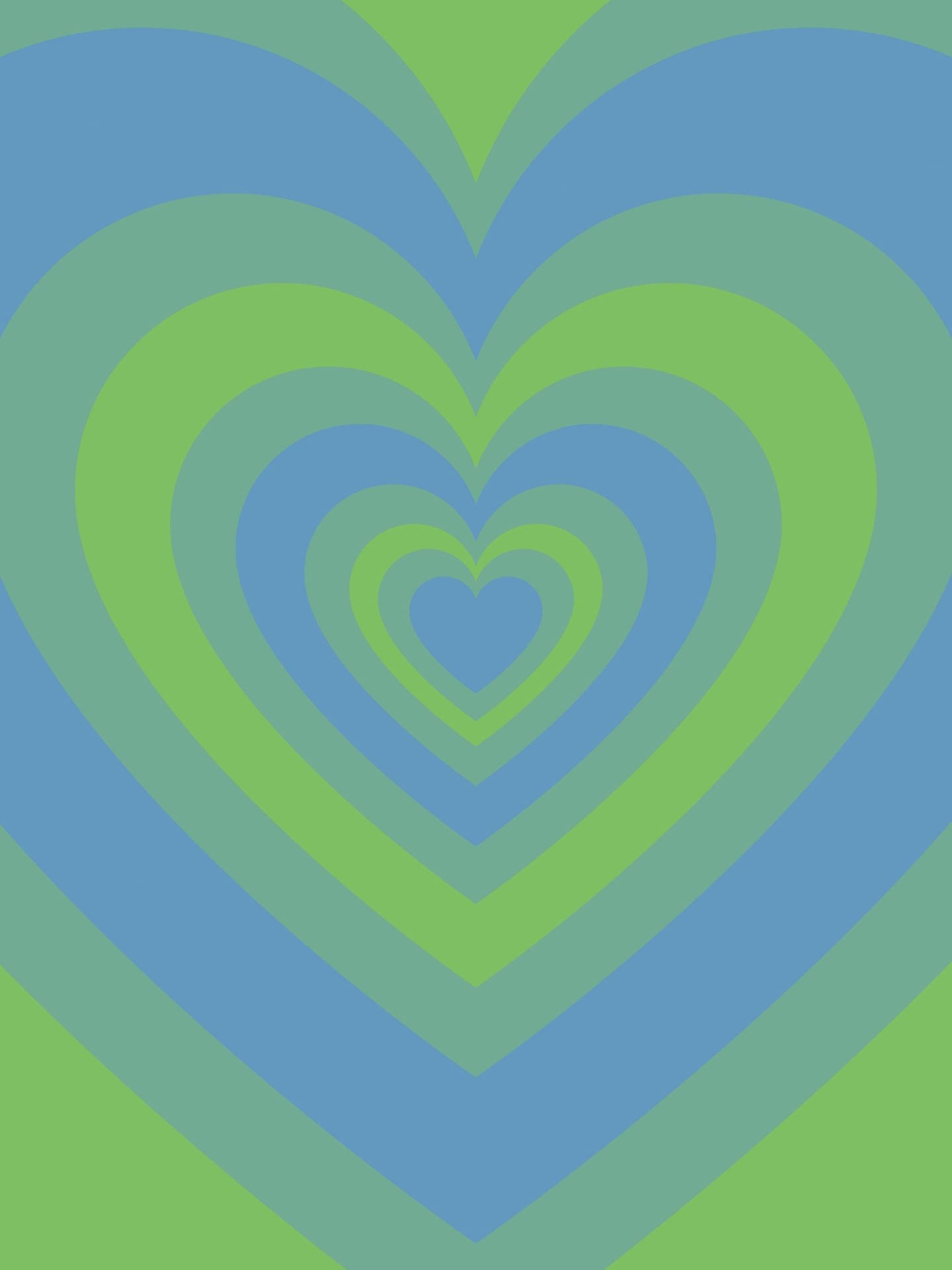 Retro Blue-green Wildflower Heart Background