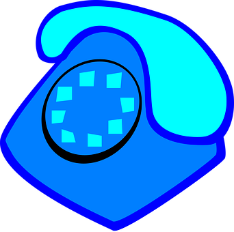 Retro Blue Phone Icon PNG