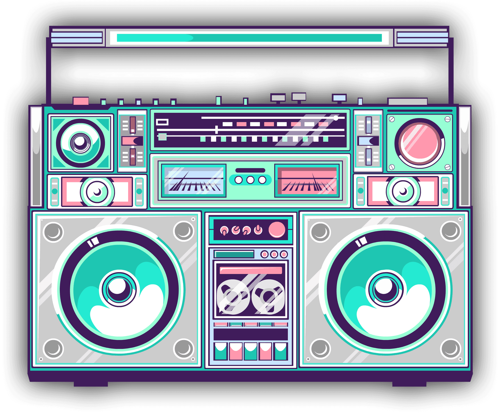 Download Retro Boombox Illustration