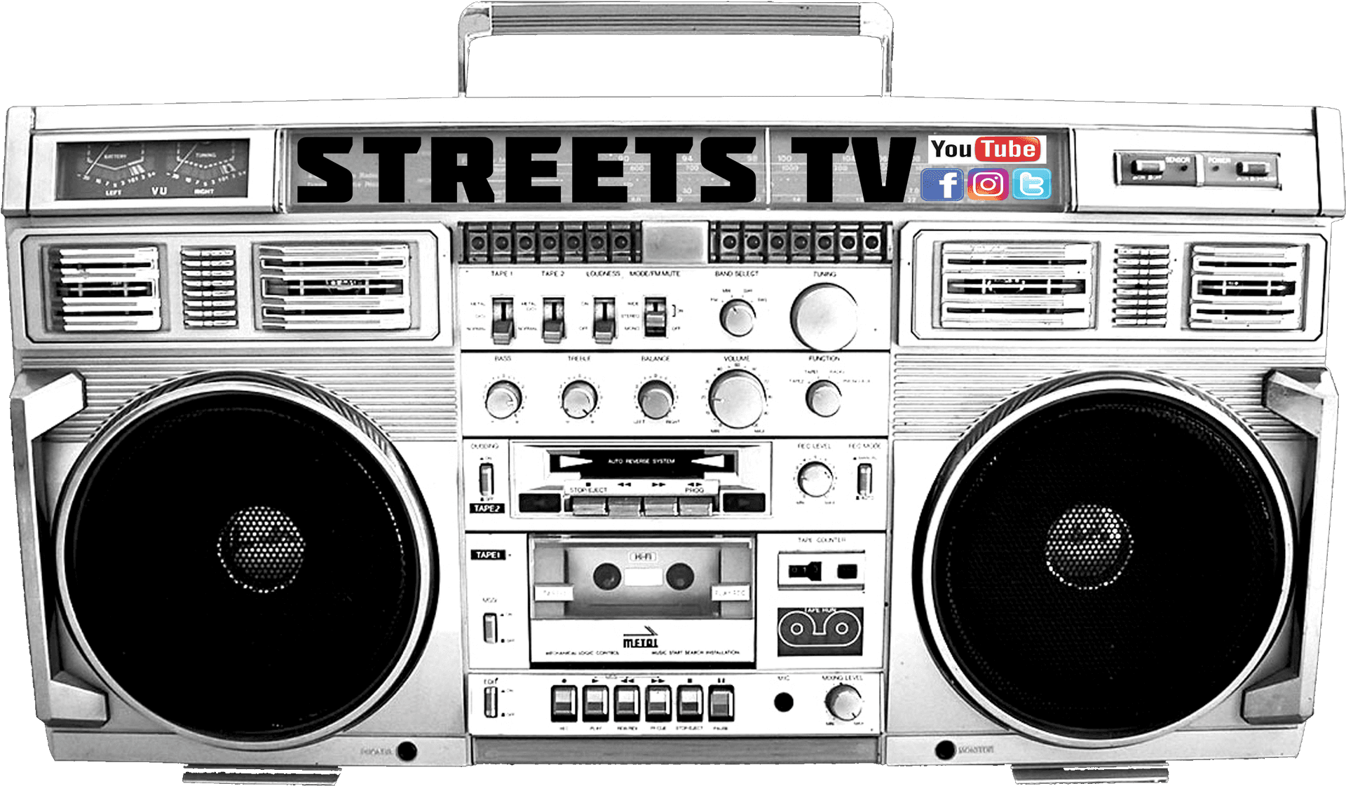 Retro Boombox Social Media PNG