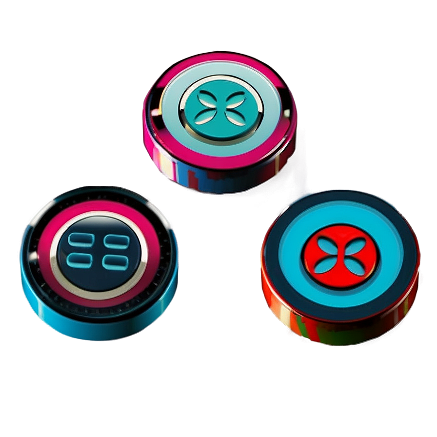 Retro Buttons Feel Png 06262024 PNG