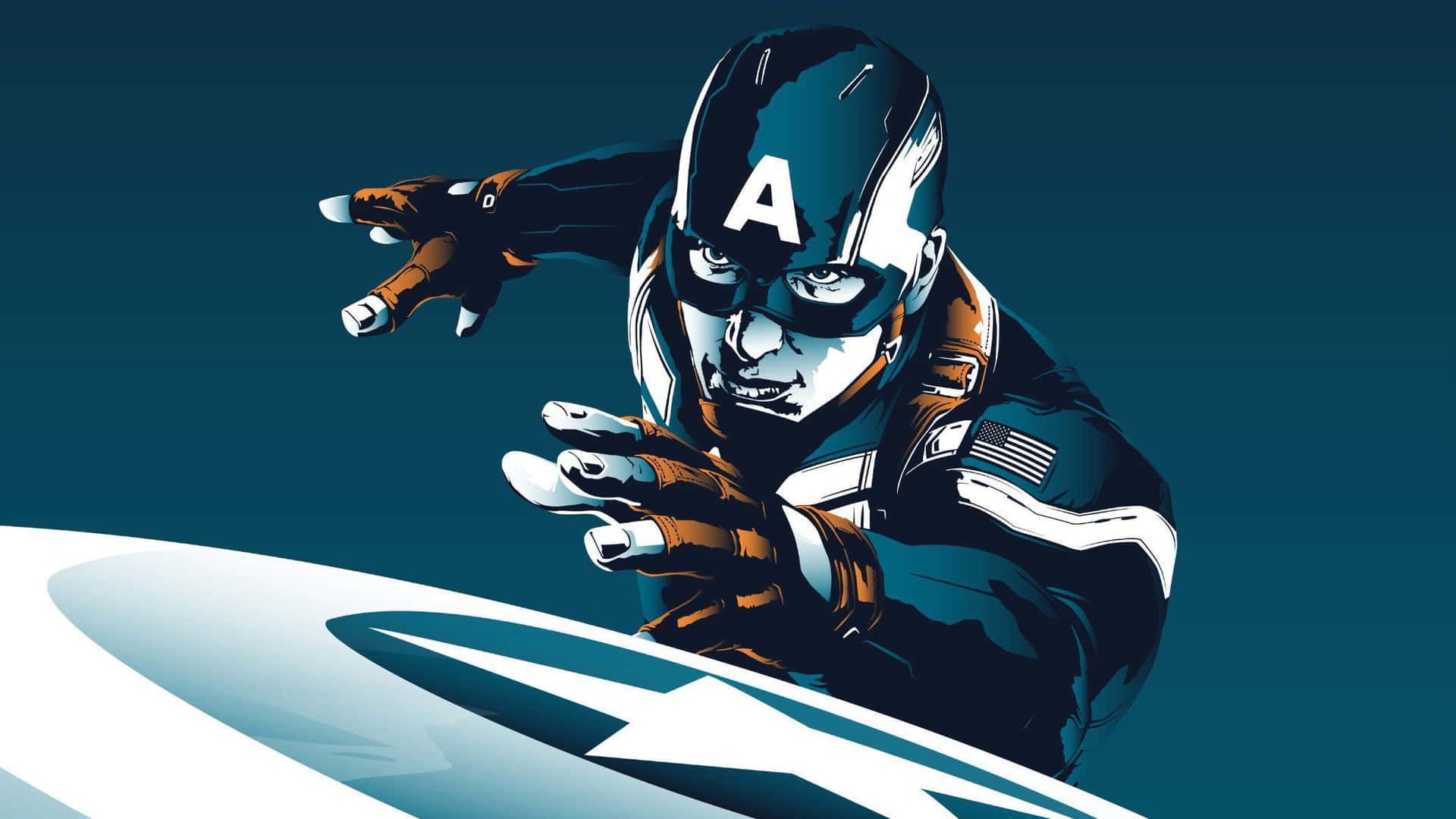 Retro Captain America - En klassisk Avengers superhelt Wallpaper