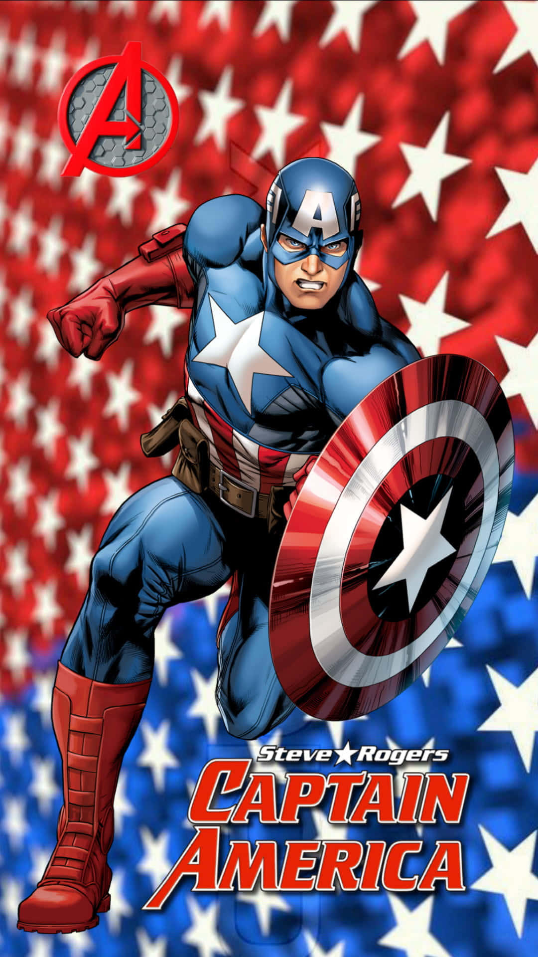 Retro Captain America i al sin herlighed Wallpaper