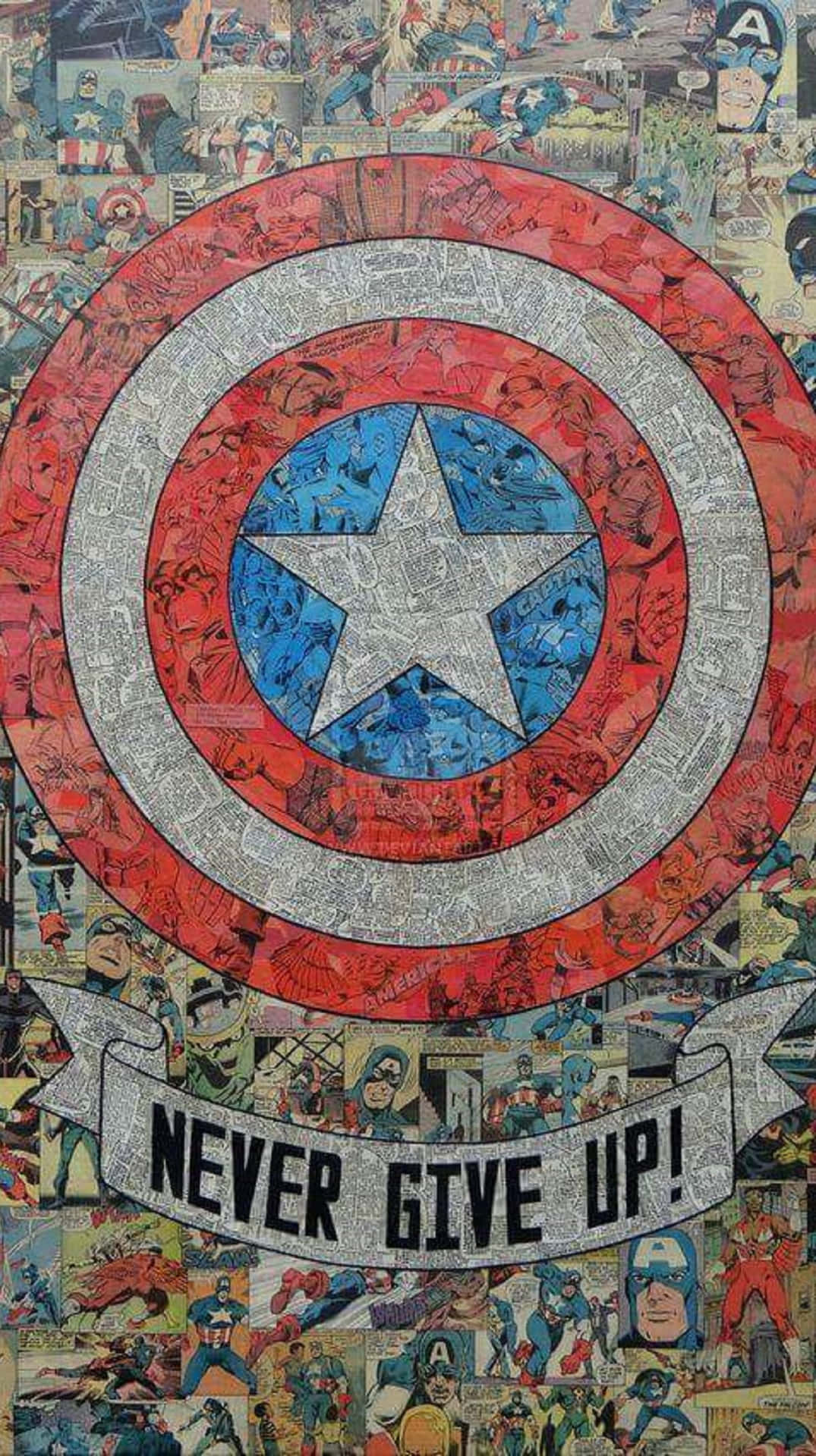 Retro Captain America with shield and star Wallpaper