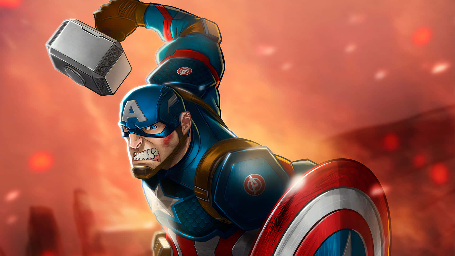 Retrocaptain America Shield - Retro Captain America-sköld. Wallpaper