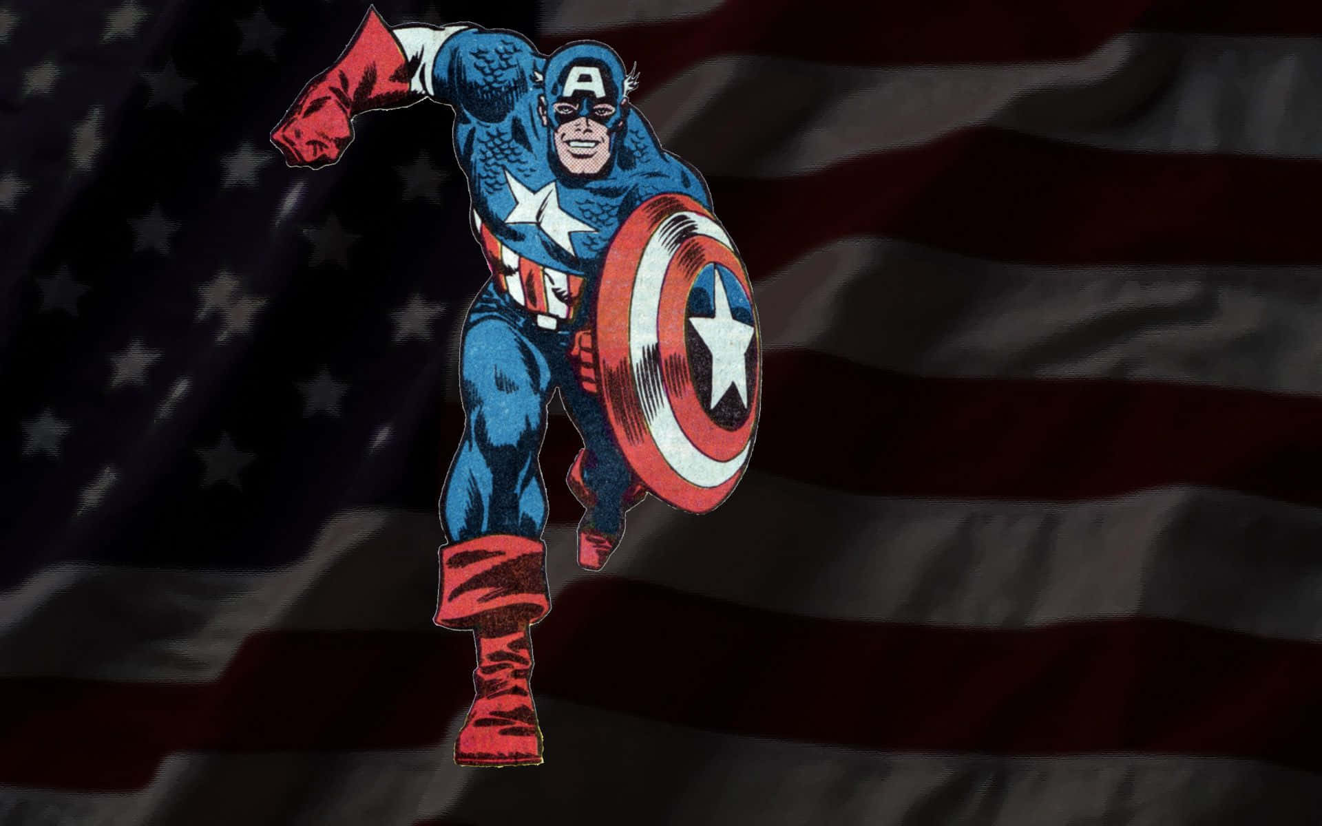 Capitánamérica Con Inspiración Retro Fondo de pantalla