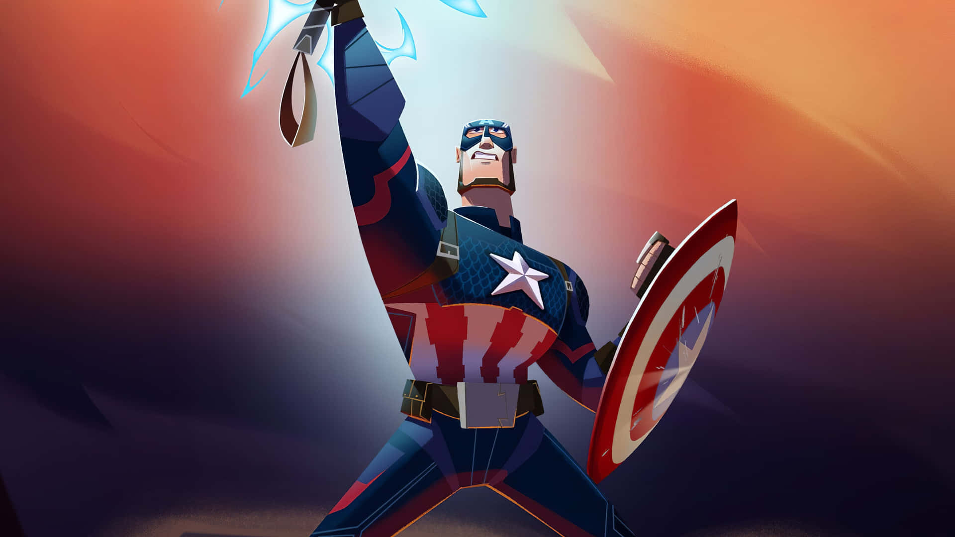 Captain America Im Retro-stil 3000 X 1688 Wallpaper