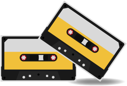 Retro Cassette Tapes Illustration PNG