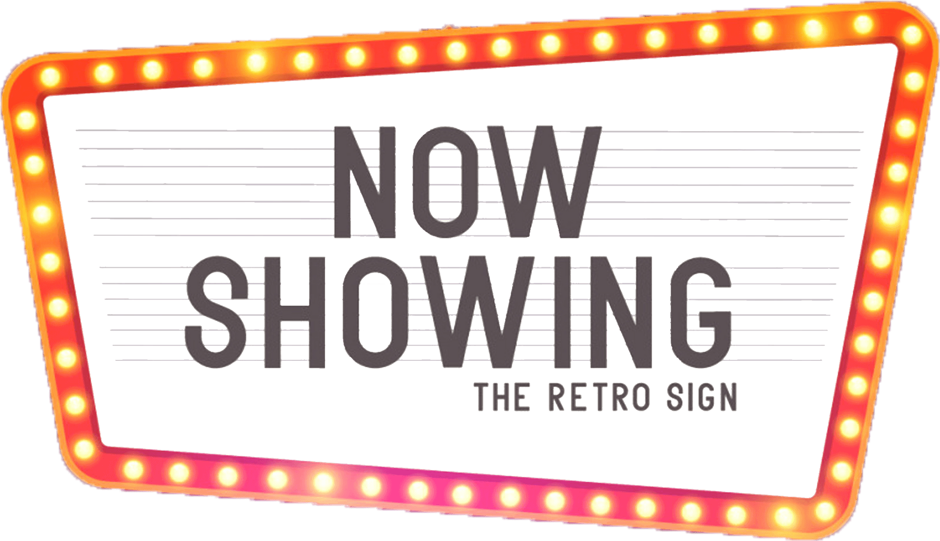 Retro Cinema Now Showing Sign PNG