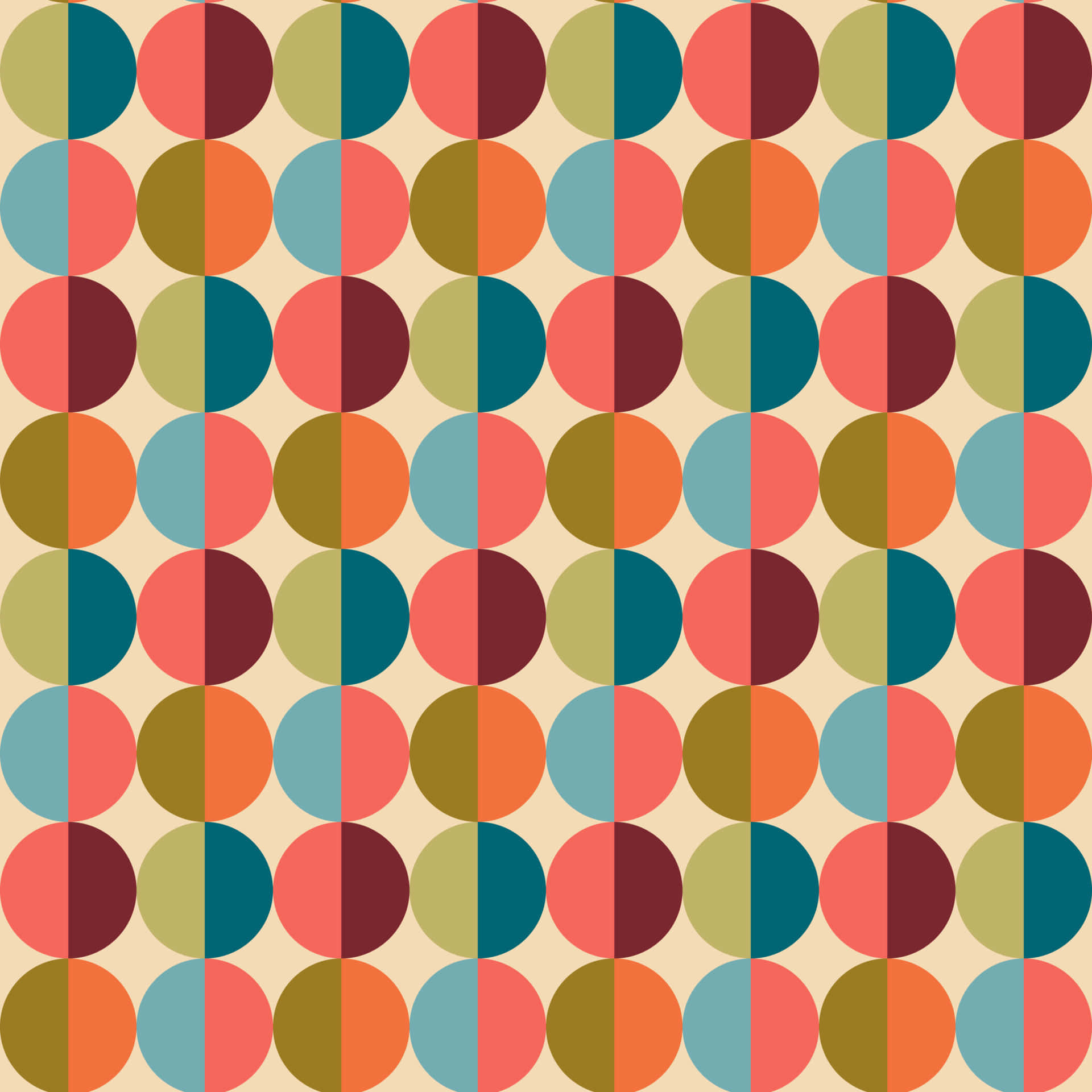 Retro Circles Pattern Wallpaper