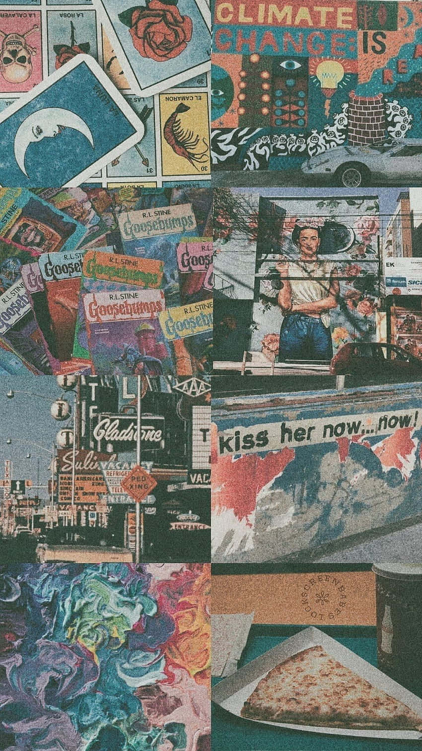 Retro Collage Aesthetic Collection Wallpaper