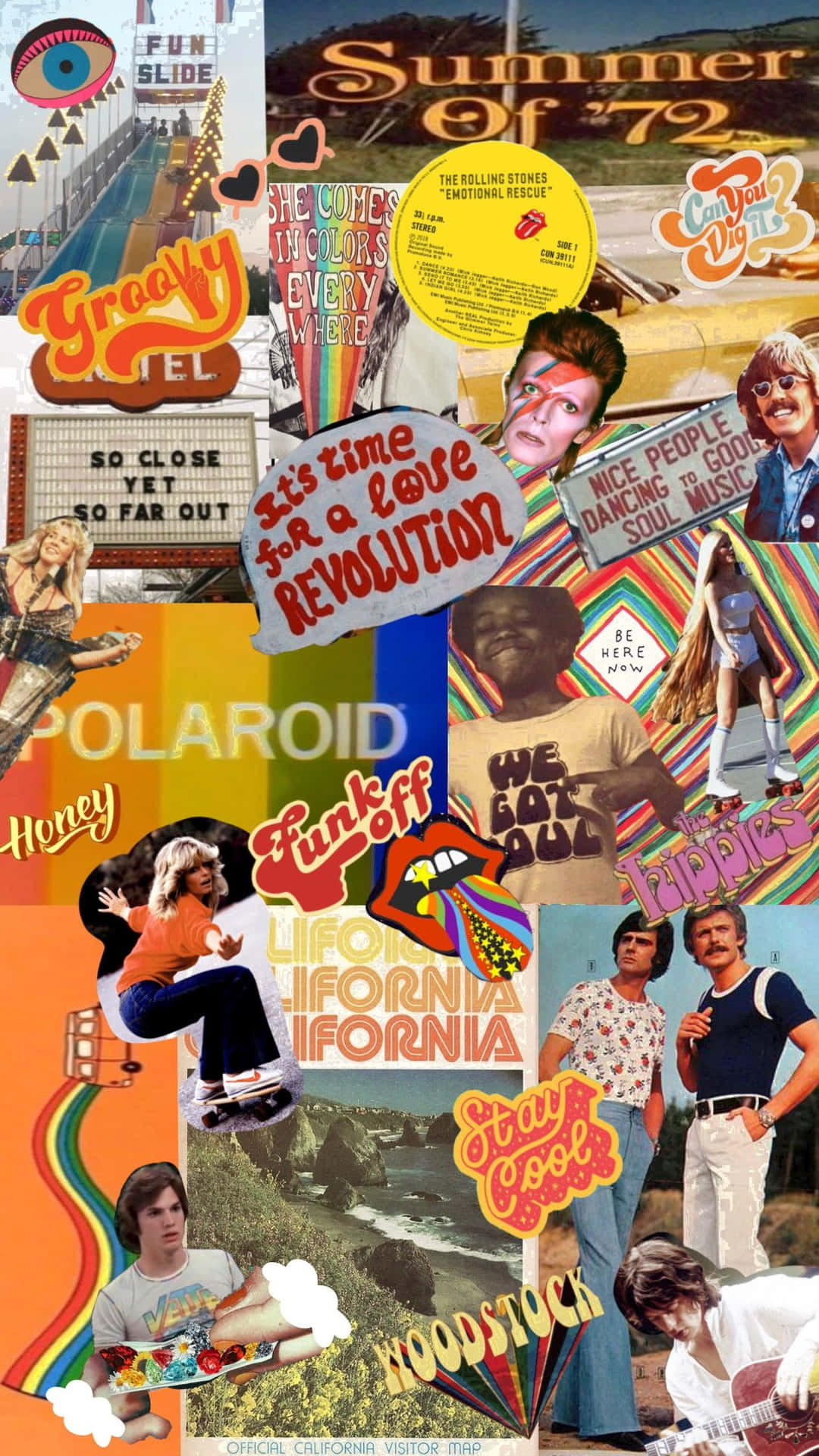 Retro Collage Summerof Love Wallpaper