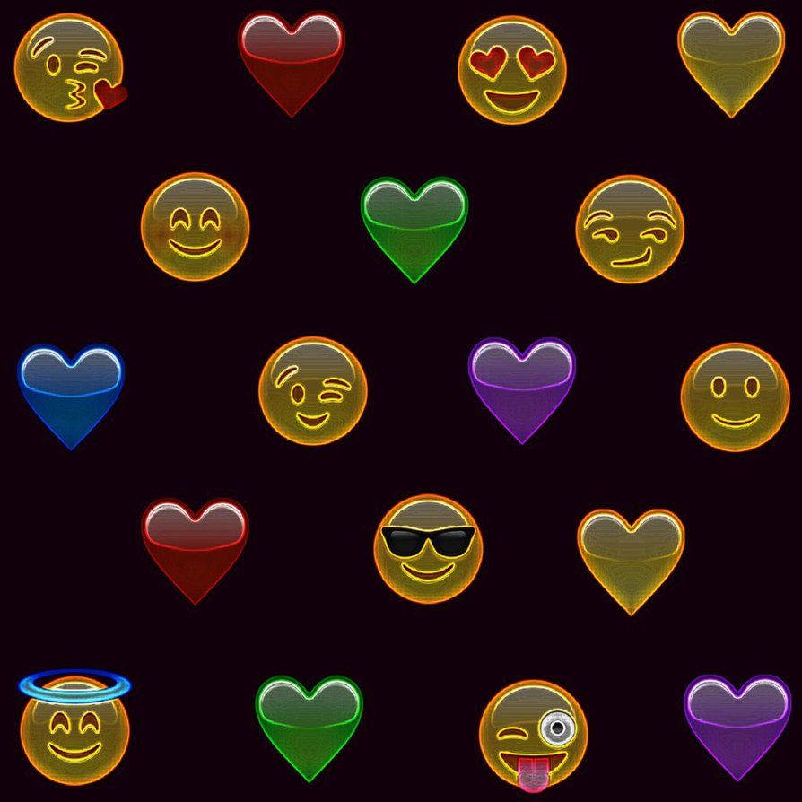 Retro Colored Emoji Wallpaper