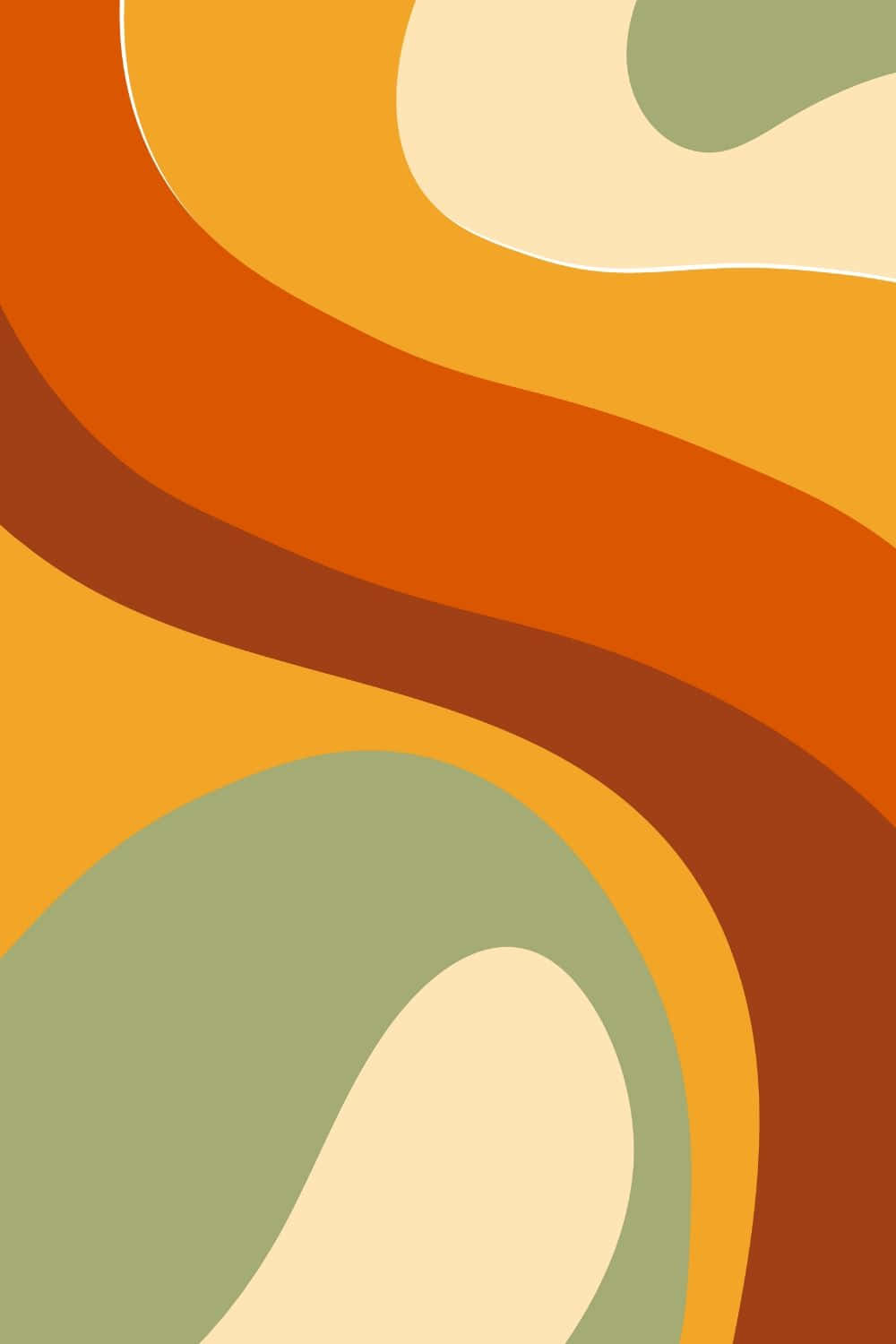 Retro Colorful Abstract Curves Wallpaper