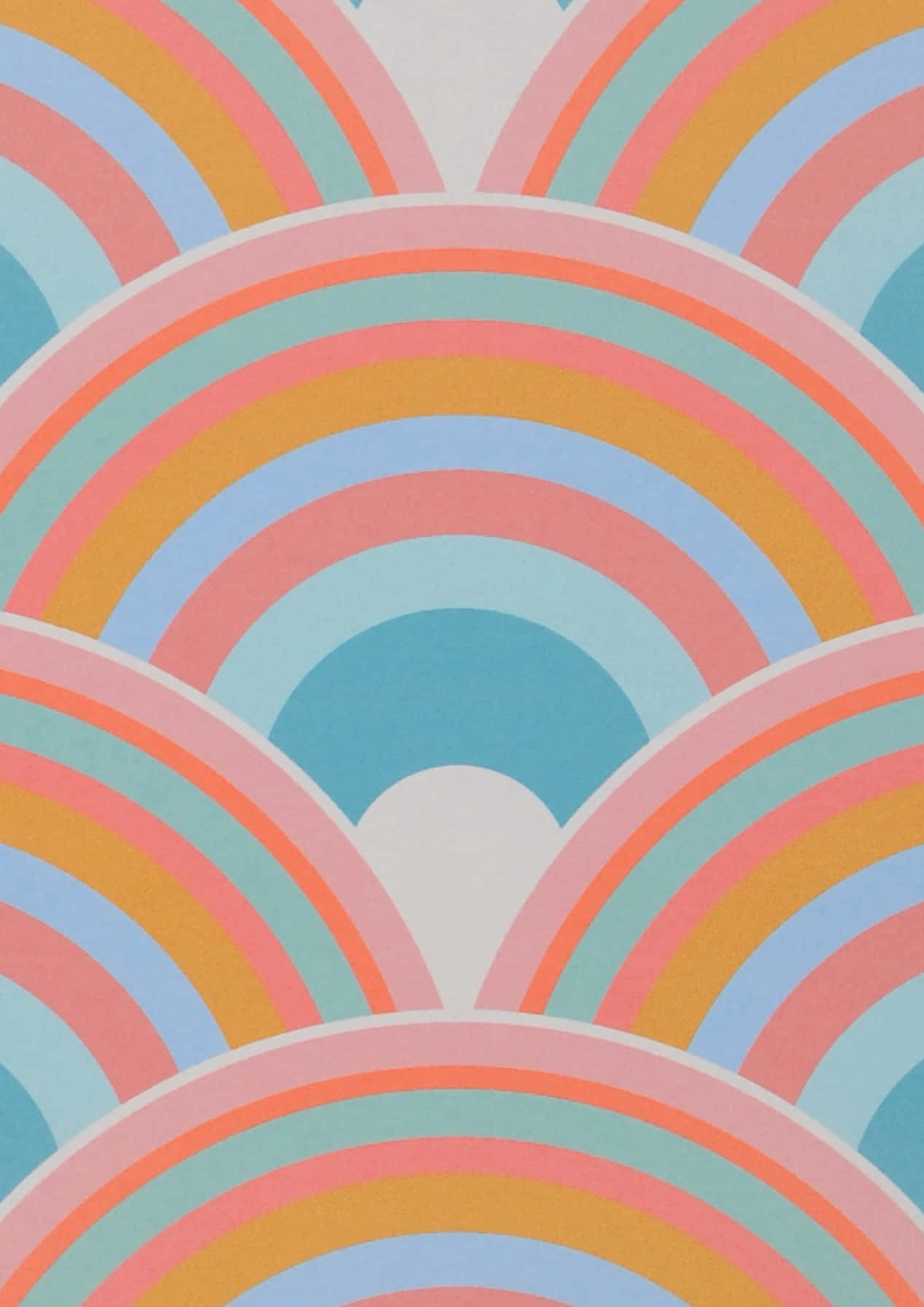 Retro Colorful Arch Pattern Wallpaper