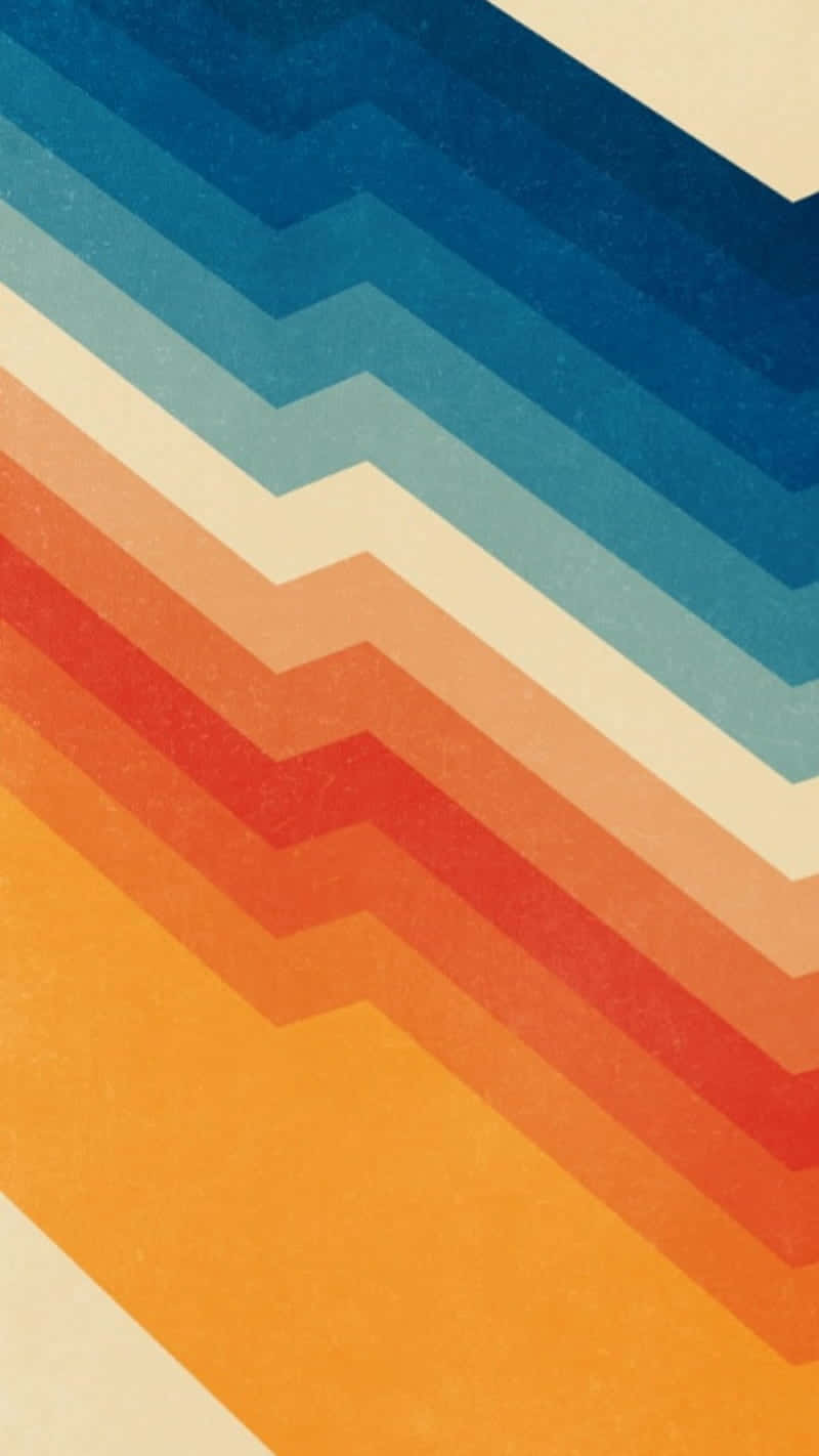 Retro Colorful Chevron Pattern Wallpaper