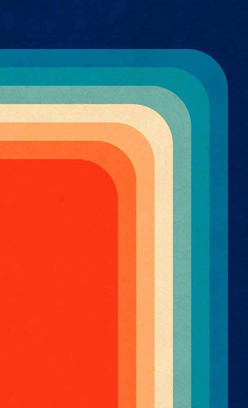 Retro Colorful Geometric Layers Wallpaper