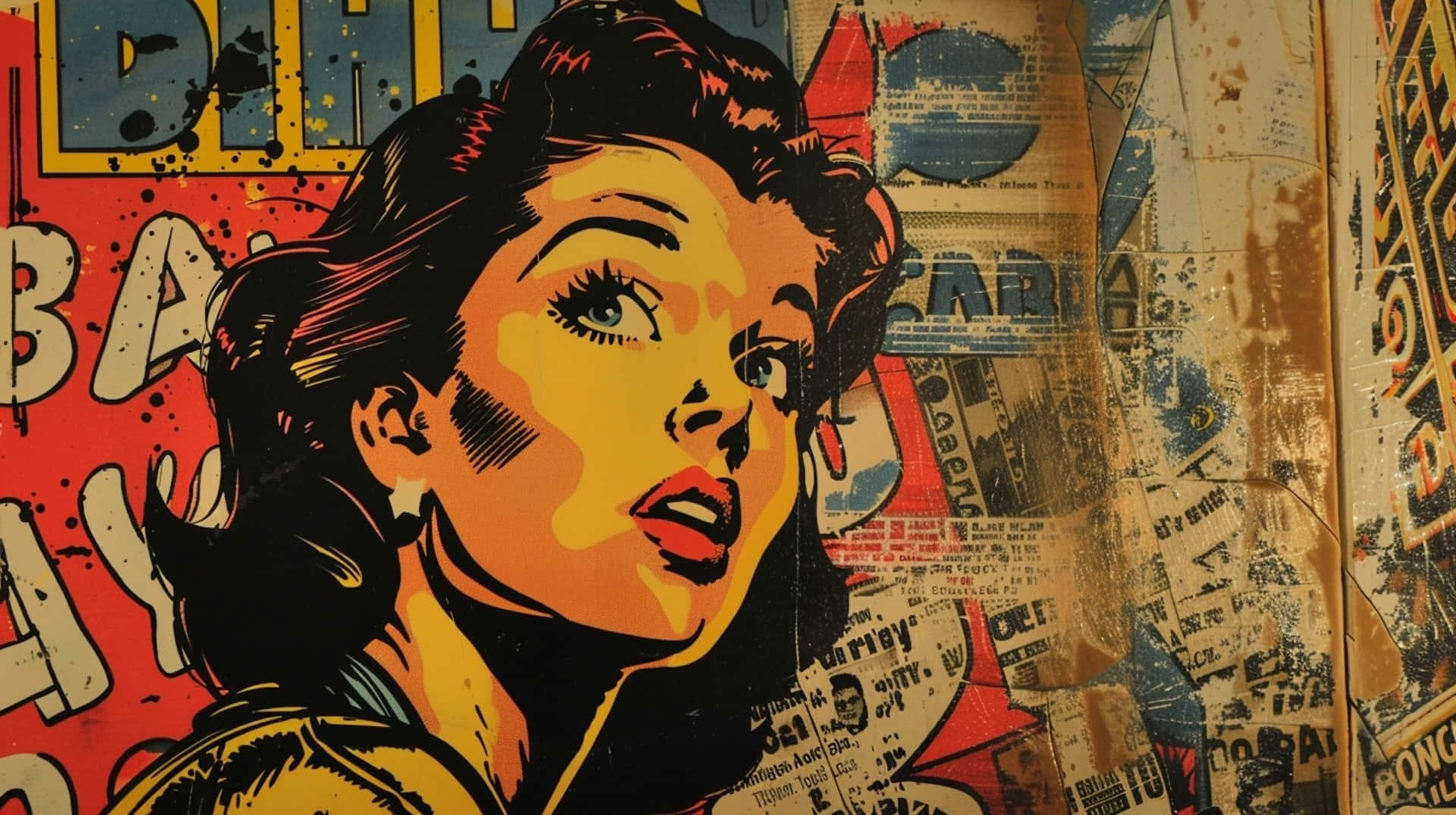 Retro Comic Art Woman Surprise Wallpaper