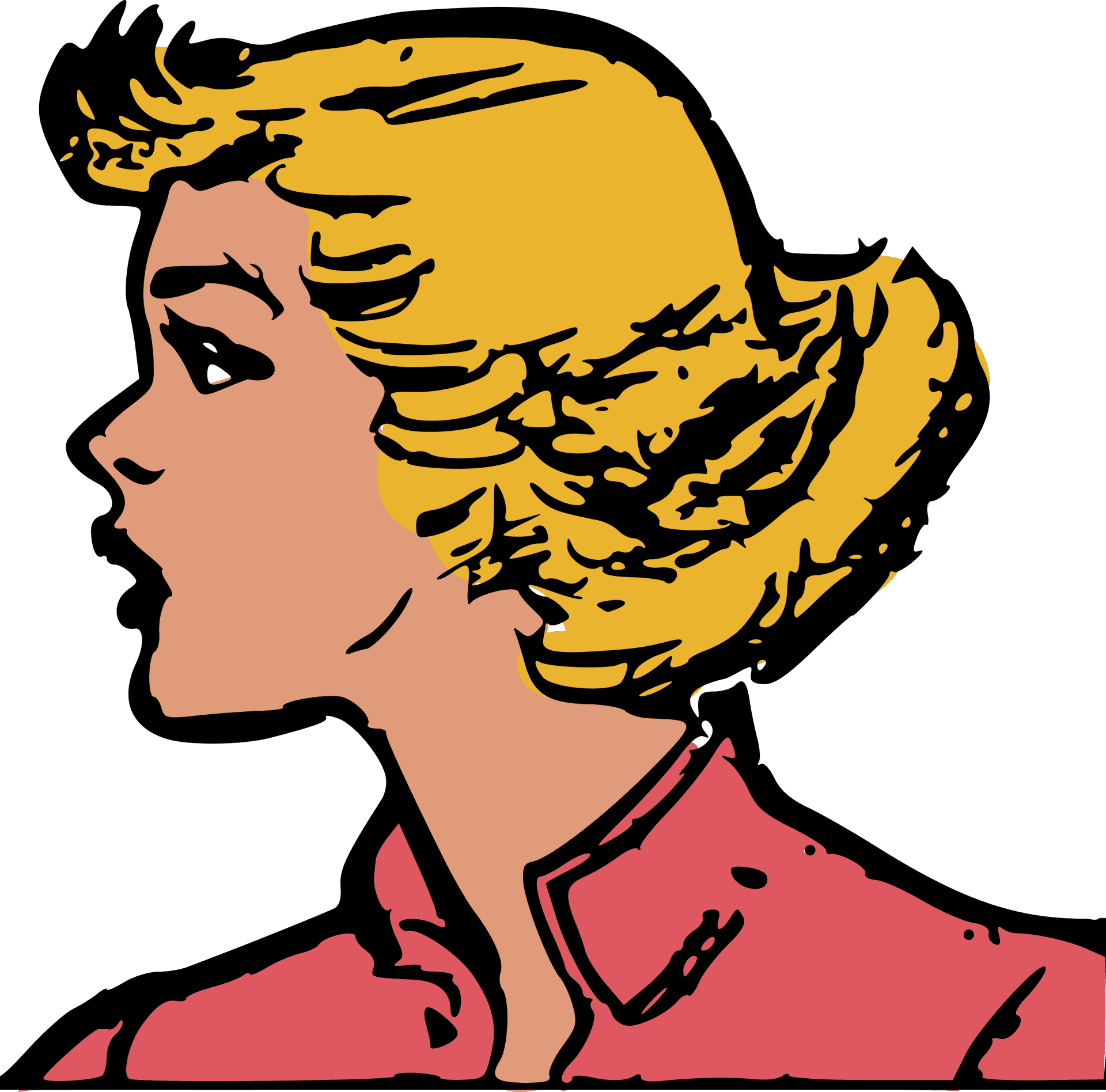 Retro Comic Style Profile PNG