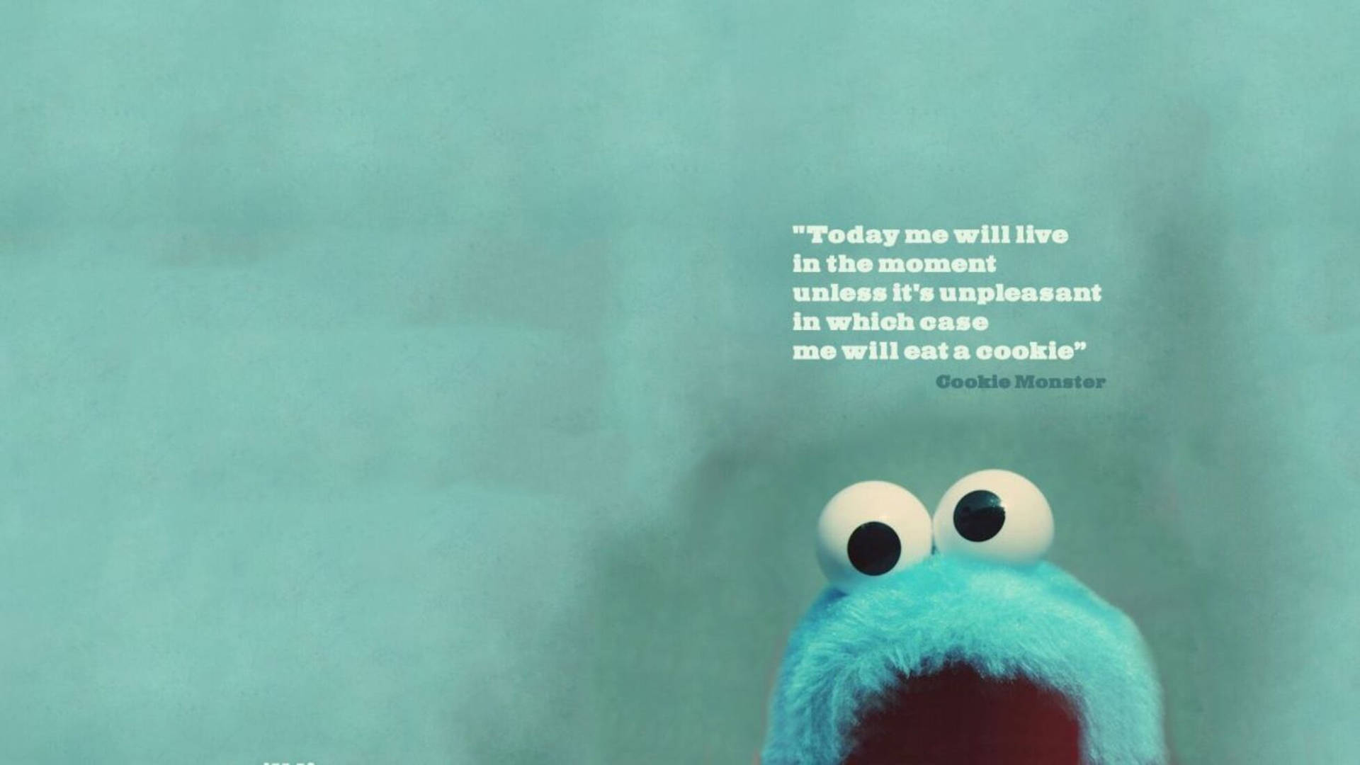 Retro Cookie Monster Quote Wallpaper