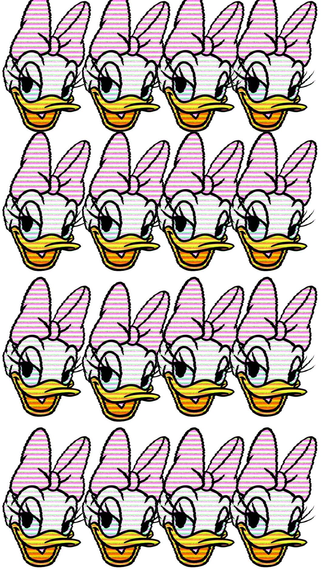 Retro Daisy Duck Heads Wallpaper
