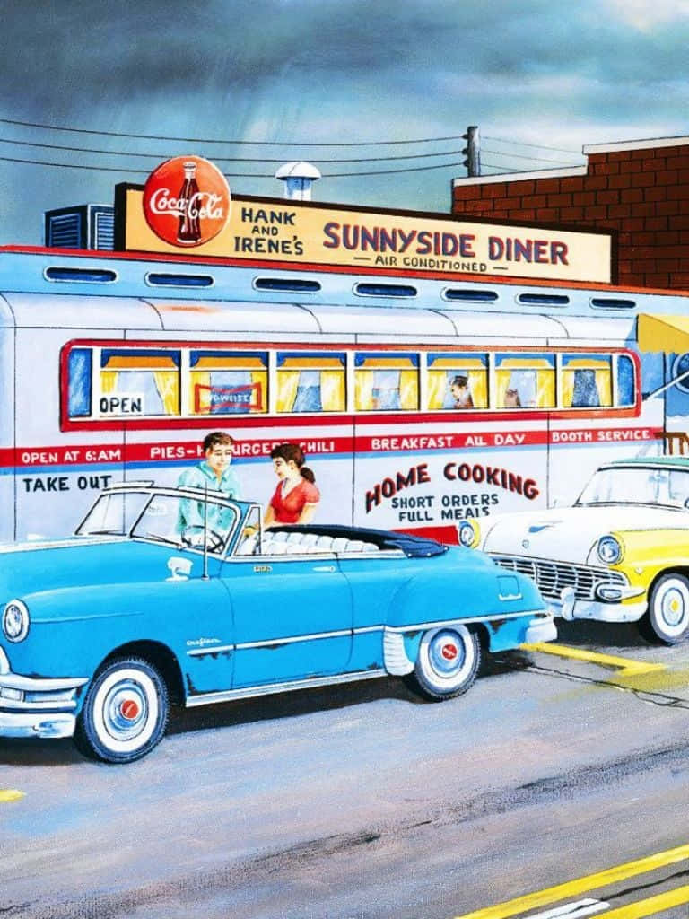 Hank And Irene Retro Diner Picture Wallpaper