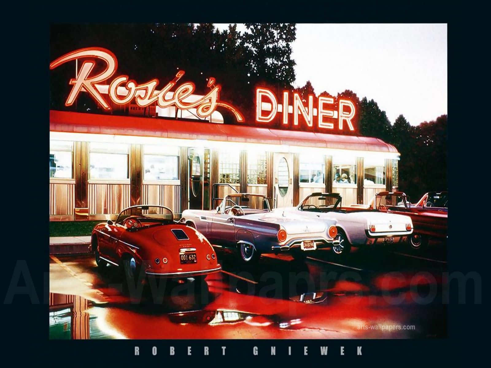 Ældre Rosies Retro Diner Wallpaper