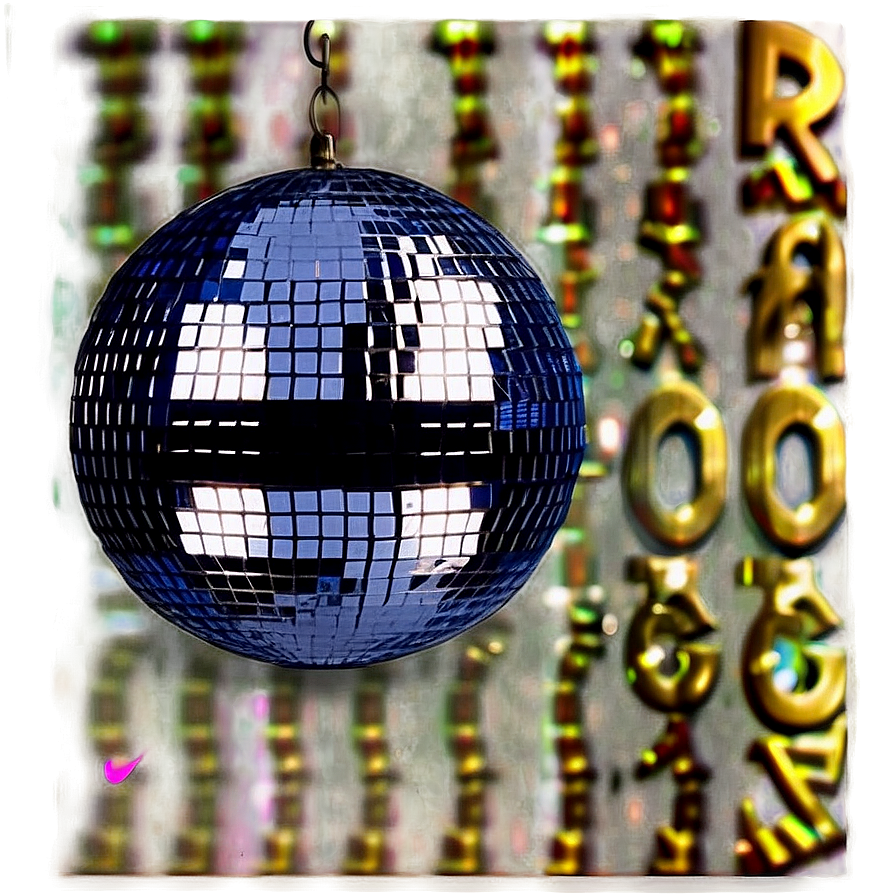 Retro Disco Ball Sparkle PNG