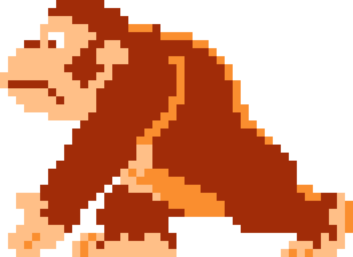Retro Donkey Kong Pixel Art PNG