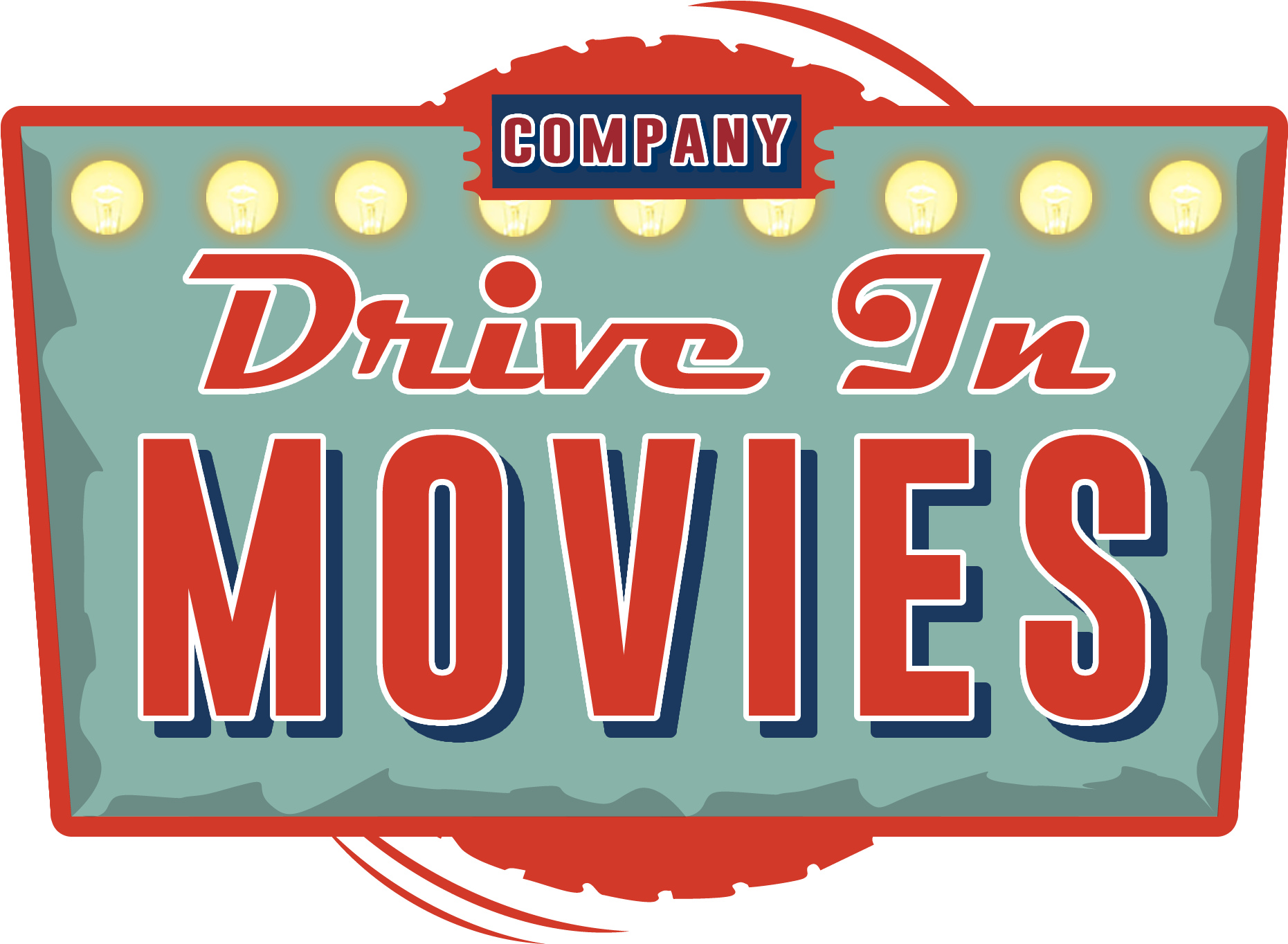Retro Drive In Movies Sign PNG