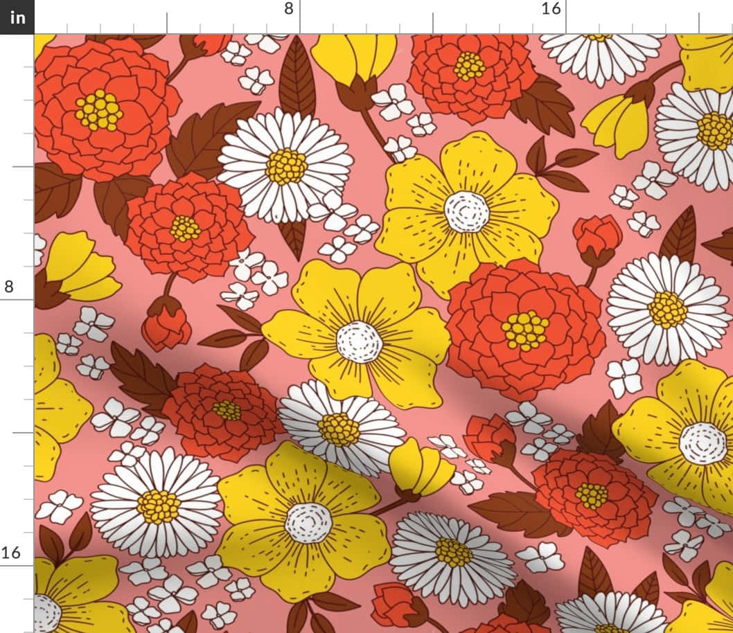 Retro_ Floral_ Pattern_70s_ Style Wallpaper