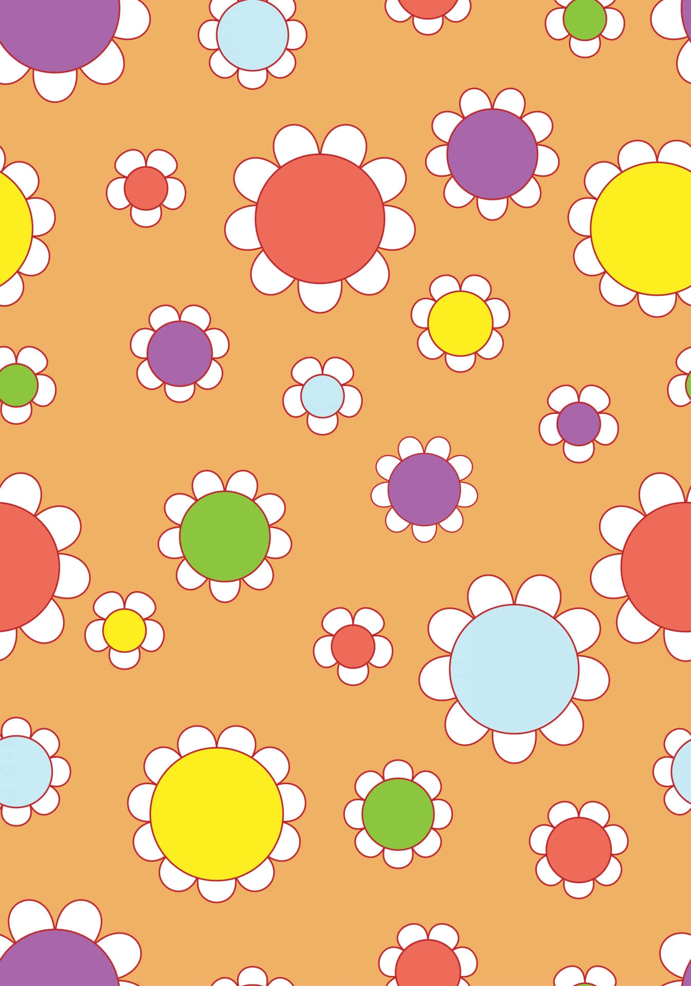 Retro Floral Pattern Background Wallpaper