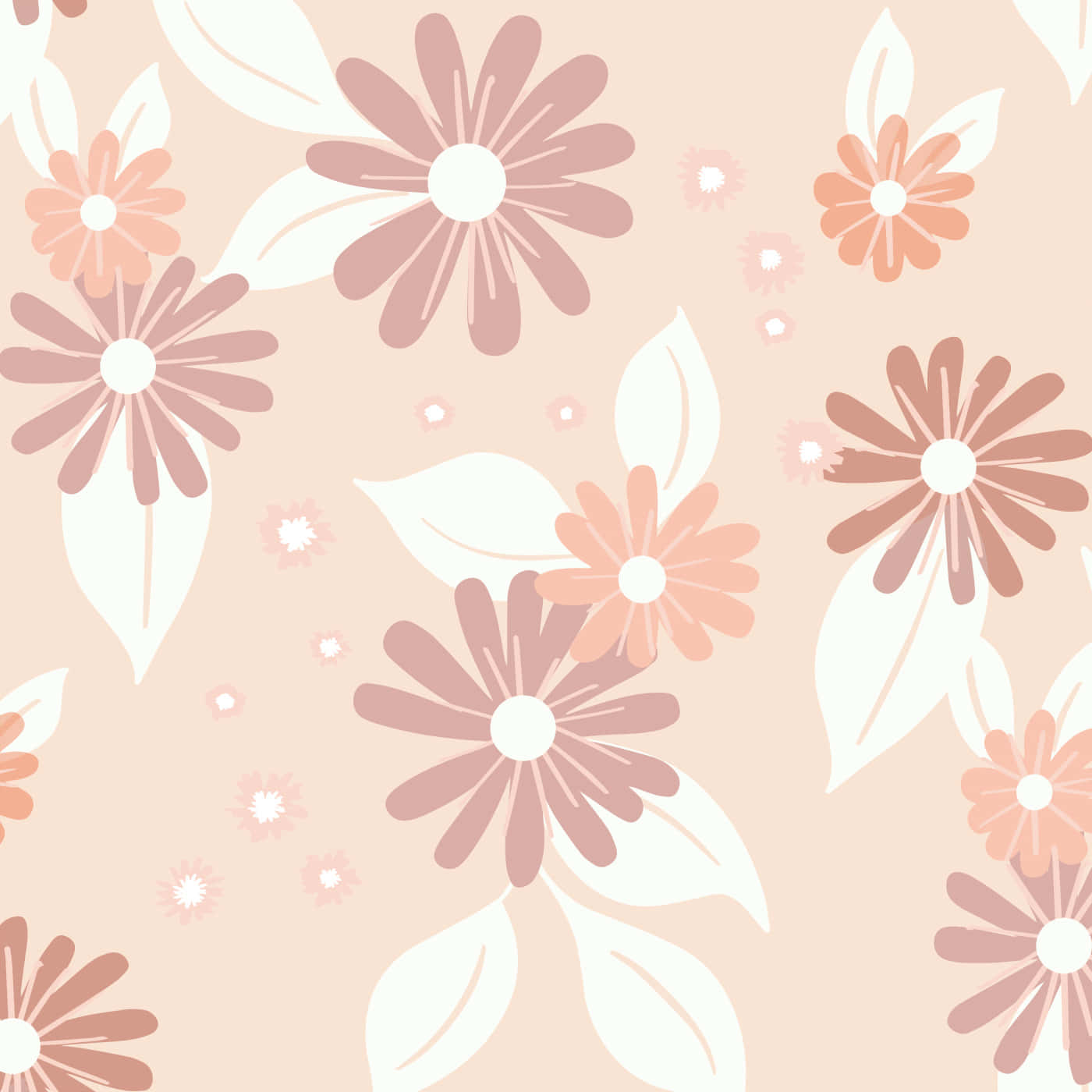 Retro Floral Pattern Background Wallpaper