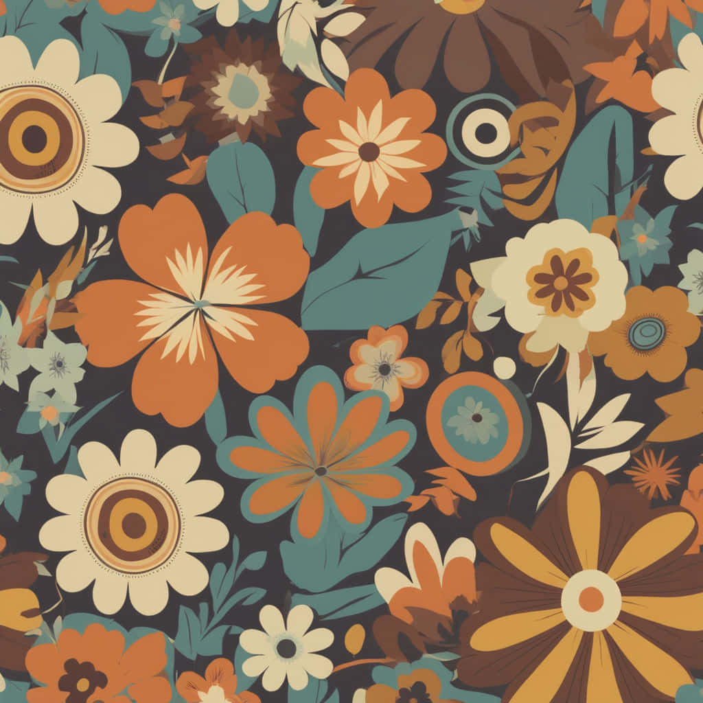 Retro Floral Pattern Design Wallpaper